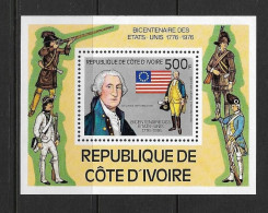 COTE D'IVOIRE 1976  BLOC INDEPENDANCE DES ETATS-UNIS  YVERT N°B6 NEUF MNH** - Us Independence