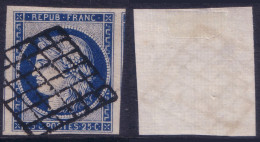 25c Cérès Bleu Foncé De 1850 Oblitéré SUPERBE (Y&T N° 4a, Cote 75€) - 1849-1850 Cérès