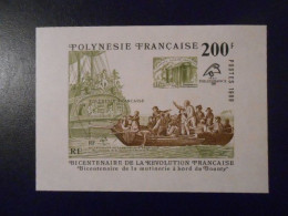 POLYNESIE YT BF15 BICENTENAIRE DE LA REVOLUTION FRANCAISE** - Blocks & Sheetlets