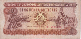 BILLETE DE MOZAMBIQUE DE 50 METICAIS DEL AÑO 1983 (BANKNOTE) - Moçambique