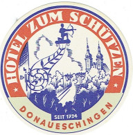 Etiquette Bagage. Donaueschingen. Hôtel ZUM SCHUTZEN. Old Luggage Label. - Etiquettes D'hotels