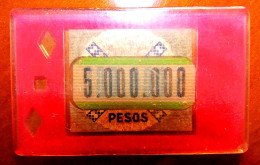 "CASINOS NACIONALES ARGENTINOS" 5.000 000 Pesos  Plaque - Casino