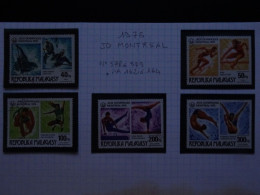 République MALAGASY Timbres Oblitérés Série De 5 Timbres N° 578 à 579 + PA 162 à 164 Jeux Olympiques Montreal  De 1976 - Malawi (1964-...)