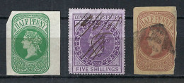 GRANDE BRETAGNE Fiscaux +... Ca. 1868: Petit Lot, Neuf (*) Et Obl. - Revenue Stamps