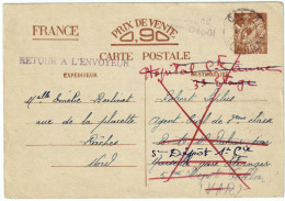 FRANCE - 1941 CP Inter-Zone Entre La France Et Le Sénégal Oblitérée DAKAR - Lire Description - Standard Postcards & Stamped On Demand (before 1995)