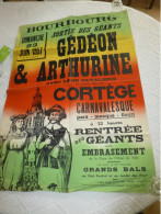 BOURBOURG Sortie Des Géants 23 Juin 1957, Affiche Originale 60 X 80 Env ; A 33 - Afiches