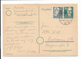 Sowjet. Zone P 35 / 03 - 10 Pf Bebel  Ganzsache M. PLZ-Kreis, DV : M 301 / C4296 M. 2 Pf ZF Nach Zschopau Bedarfsverw. - Postcards - Mint