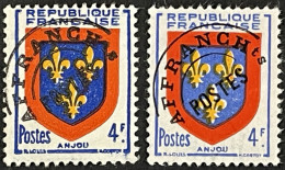 Préoblitéré YT 105 Et 105a (surcharge Fine) Armoirie Anjou (°) Obl (côte 17 €) France – 7ciel - 1953-1960