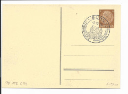 DR PP 122 C 99 -  3 Pf  Hindenburg Med. Suhl, Thüposta 2, 1938 M. Blanko SST - Interi Postali Privati