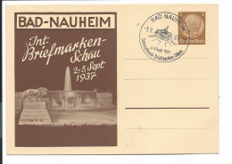 DR PP 122 C 57-01 -  3 Pf  Hindenburg Med. Bad Nauheim, Int. Bfm-Schau 1937 M. Blanko SST - Enteros Postales Privados
