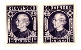 A. Hlinka - č. Kat. 33 Dvojpáska + Průsvitka Y  - Řz 12 1/2 Kvalita ** - Unused Stamps