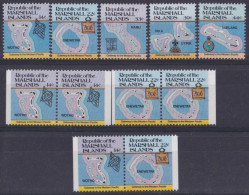 F-EX44180 MARSHALL IS MNH 1984-86 MAP OF ISLAND SHIP BARCOS.  - Marshall