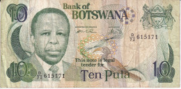 BILLETE DE BOTSWANA DE 10 PULA DEL AÑO 1999 (BANKNOTE) - Botswana