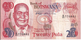 BILLETE DE BOTSWANA DE 20 PULA DEL AÑO 1999 (BANKNOTE) - Botswana