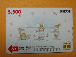 T-429 - JAPAN, Japon, Nipon, Carte Prepayee, Prepaid, Animal, Rabbit, Lapin - Rabbits