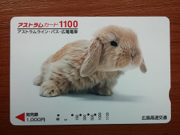 T-429 - JAPAN, Japon, Nipon, Carte Prepayee, Prepaid, Animal, Rabbit, Lapin - Conejos