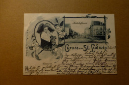 Gruss Aus St Ludwig - Bahnhofstrasse  - Elsässerin 1899   (9925) - Saint Louis