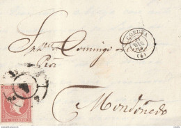 LOTE 1811 // (C210) ESPAÑA 1859-CARTA-Edifil: 48. ISABEL II. CORUÑA A MONDOÑEDO. Matasello R. CARRETA Nº 4 - Briefe U. Dokumente