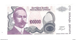Bosnia- Herzegovina 100000 Dinara 1993   151   Unc - Bosnia Erzegovina