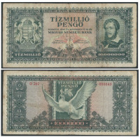 HUNGRIA 1945 MAGYAR 10000000 10,000,000 PENGO HUNGARY TIZ MILLIO PENGO NEMZETI BANK - Ten Millions Pengo - Hongrie