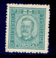 ! ! Funchal - 1892 D. Carlos 25 R (Perf. 12 3/4) - Af. 05 - MH (ca 048) - Funchal