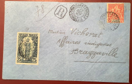 „BRAZAVILLE 1907“mixte Type Groupe+Femme Bakalois(1900)lettre-R.locale ! Affaires Indigènes (French Congo Cover Elephant - Covers & Documents