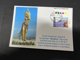 31-12-2023 (3 W 18) Colombia City Of Barranquilla Unveil Large Bronze Statue Of Famous South American Singer Shakira - Sänger
