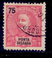 ! ! Ponta Delgada - 1897 D. Carlos 75 R - Af. 20 - Used (ca 121) - Ponta Delgada