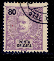 ! ! Ponta Delgada - 1897 D. Carlos 80 R - Af. 21 - Used (ca 122) - Ponta Delgada
