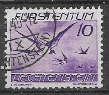 LIECHTENSTEIN 1939  POSTA AEREA  UCCELLI DIVERSI  UNIF.23   USATO  VF - Air Post