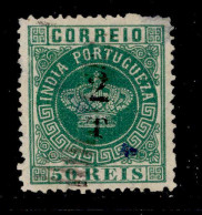 ! ! Portuguese India - 1881 Crown W/OVP 2 Tg (Perf. 13 1/2) - Af. 98b - Used (ca 135) - India Portoghese