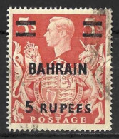 BAHRAIN......KING GEORGE VI..(1936-52.).....5R ON 5/-......SG60.....VFU...... - Bahrein (...-1965)