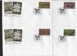 1990 World War II  War Effort Sc 1298-1301 On 4 FDCs - 1981-1990