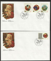 1992  Christmas Issue European Christmas Figures Sc 1452-5 On 2 FDCs - 1991-2000