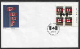 1992  43 Cents  Flag Over Prairie Sheet Definitive Plate Block Of 4   Sc 1359 - 1991-2000