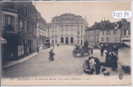 AUXERRE- LA PLACE DU MARCHE ET LA CAISSE D EPARGNE- BEL ATTELAGE - Auxerre