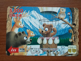 T-442 - JAPAN, Japon, Nipon, Carte Prepayee, Prepaid Card, Animal,  Bear, Ours - Autres & Non Classés
