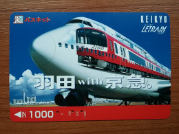 T-443 - JAPAN, Japon, Nipon, Carte Prepayee, Prepaid Card, Avion, Plane, Avio, Balloon - Aerei