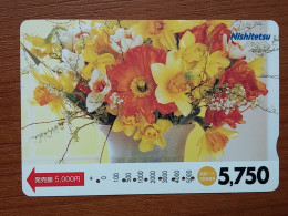 T-447 - JAPAN, Japon, Nipon, Carte Prepayee, Prepaid Card, FLOWER, FLEUR - Bloemen