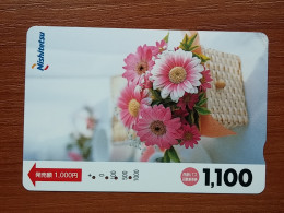 T-447 - JAPAN, Japon, Nipon, Carte Prepayee, Prepaid Card, FLOWER, FLEUR - Flowers