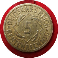 Monnaie Allemagne - 1924 A - 5 Rentenpfennig - 5 Rentenpfennig & 5 Reichspfennig