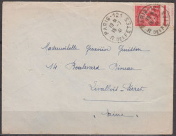IRIS  1 F. Rouge Sur  Lettre De PARIS 121   Le 19 7 1941   Avec  Cachet à Date Rond  Pour LEVALLOIS-PERRET - 1939-44 Iris