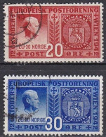 NO048 – NORVEGE - NORWAY – 1943 – J. HERMAN & POSTAL CONGRESS – SG # 339/40 USED 5,50 € - Gebraucht