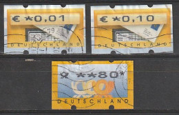 Allemagne Federale 3 Timbres De Distributeurs 2002 Et 1999 Oblitéré - Machine Labels [ATM]