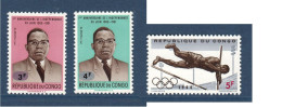 Congo République, **, Yv 543, 544, 545, Mi 183, 184, 169, - Nuevos