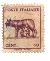 1943 - Italia - Luogotenenza  515 Lupa Capitolina     ------ - Gebraucht