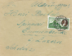 Russia USSR 1927 Cover Kazan Bilingual Datestamp -> Emmenbrücke Switzerland, Esperanto Zamenhof Stamp Mi 325 (x77) - Lettres & Documents