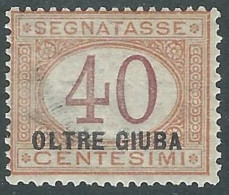 1925 OLTRE GIUBA SEGNATASSE 40 CENT MH * - I55-2 - Oltre Giuba