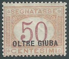 1925 OLTRE GIUBA SEGNATASSE 50 CENT MH * - I55-2 - Oltre Giuba
