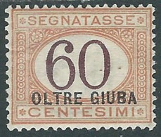 1925 OLTRE GIUBA SEGNATASSE 60 CENT MH * - I55-2 - Oltre Giuba